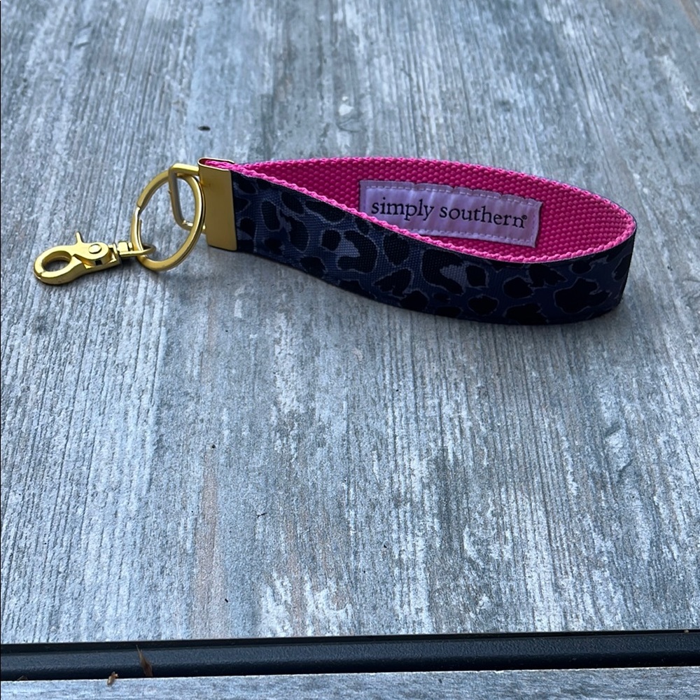 Simply Southern Pink and Black Leopard Key Holder